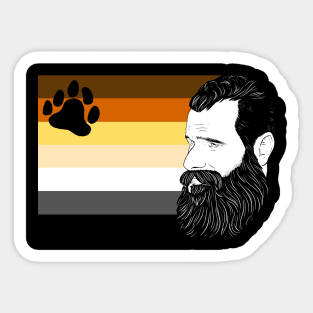 Bear pride flag black Tee Sticker